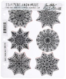 Stampers Anonymous CMS319 Tim Holtz Cling Stamps 7X8.5Swirly Snowflakes
