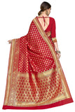 Glory Sarees Womens Art Silk Kanchipuram Saree (Kara115Red_Red)