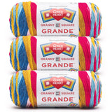 Red Heart All in One Granny Square Grande Cats Meow Yarn - 3 Pack of 250g/8.8oz - 100% Acrylic - #4 Worsted (Medium) - 440 Yards