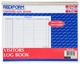 Rediform Visitors Log Book, Wirebound, White, 11 x 8.5 Inches, 50 Pages (9G620)