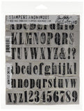 Stampers Anonymous Tim Holtz Cling Rubber Stamp Set, 7 by 8.5Inch, Worn Text