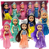 Little Dolls Set with Mini Princess Dolls for Girls - Princess Toy Dolls for Dollhouse -Small Doll Mini Princess Figures with Ti