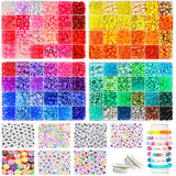 Redtwo 96 Colors Pony Beads for Bracelet Making Kit, Rainbow Kandi Beads Bulk Hair Bead Friendship Bracelet Kit, Craft Gifts Set