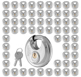 SEDORTI 60-Pack Disc Padlocks Keyed Alike, 2-3/4 inch Wide, Stainless Steel 304 Round Lock, Waterproof and Rustproof Storage Loc