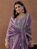 Libas Women'S Silk Blend Kurta Set (49519_Purple_Xxl)