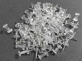 KESETKO Push Pins, Thumb Pins, Cute Pins, (Pack of 100) White Transparent, Daily Use for Shop, Bank, Home, School, University, C
