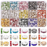 TINKRSTUFF 900 pcs 8mm Spacer Beads for Jewelry Making, 15 Colors Rondelle Bead Spacers Box, Fancy Sparkle Crystal Rhinestone Lo