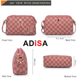 Adisa Women Girls Checks Cross Body Sling Bag (Sl5157-Pin),Pink,,B0F717PC8C