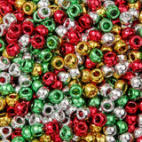 ANCADN 1000pcs Christmas Pony Beads 6 * 9mm Large Plastic Bead Xmas Style Bead for Hair Braiding,Pony Beads Bulk for Bracelets M