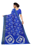Gosriki Women'S Linen Cotton Geometric Printed Saree With Blouse Piece (Farha Dark Blue_Dark),Dark,,B097ZR27QB