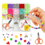Parteet Diy Bracelet Making Kit For Kids | Colorful Beads, Letter Beads, Elastic String & Scissors | Jewelry Making Beads Set Fo