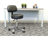 Boss Office Products Be Well Medical Spa Stool With Back In Vinyl, Black