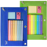 Mr. Pen- Pencil Pouch for 3 Ring Binder, 2 Pack, Dark Blue and Green, 3 Ring Binder Pencil Pouch