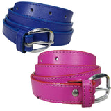 Queery WomenS Pu Leather Belt (Blue, Pink)