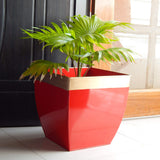Ecofynd 12 Inches Metal Planters For Living Room | Midland Plant Pots For Indoor Outdoor Balcony, Flower Pots For Home Decoratio