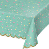 Creative Converting Floral Tea Party Plastic Tablecloth, 1 ct, MultiColored, 54 x 102, 1 ct