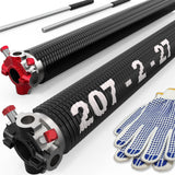 Garage Door Coated Torsion Springs 2'' (Pair) with Non-Slip Winding Bars (0.207X2''X27'')