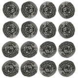 Wideskall Stainless Steel Kitchen Cleanging Sponges Scouring Pad Steel Wool Scrubbers Pack of 16