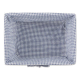 Medium Antique White Chicken Wire French Blue & White Gingham Check Liner Basket Set/2