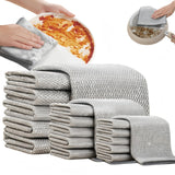 HomeGlitzvyr Non Scratch Wire Dishcloth,Double Layer Multipurpose Wire Dishwashing Rags for Wet and Dry Cleaning,Kitchen Rags fo