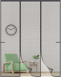 Upgraded Reinforced Magnetic Screen Door Fits Door 72x80,Double Door Screen Curtain for Sliding Door,Heavy Duty Fiberglass Mesh