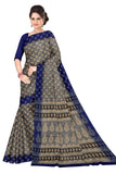 TAMAIRA FASHION Womens Plain Weave Pure Cotton Saree Without Blouse Piece(AB35_Grey and blue)