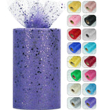 Glitter Tulle Rolls, 6by 50 Yards (150FT) Sparkling Tulle Spool Ribbon Sequin Tulle Netting Fabric for Tutu Skirt Wedding Bi