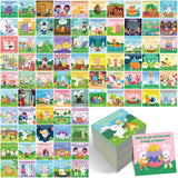 TecUnite 80 Pcs Easter Lunch Notes Spring Joke Cards Riddles Lunchbox Jokes Bunny Eggs Riddle for Fun Holiday Lunch Box Joke Car
