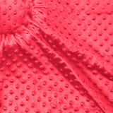 Homiest Minky Dot Fabric, 2 Yards x 60 Inch Wide Soft Plush Polyester Fabric, Light Red, Polka Dots