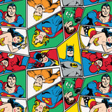 Justice League Fabric Fat Quarter Aqua Man, Wonder Woman, Spiderman, Superman and More