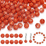 Hicarer 120 Pcs Rhinestone Beads for Bracelets Pen Making 10mm Shiny Crystal Diamond Clay Disco Ball Polymer Round Bead Bulk for