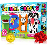 Craftikit 20 Award-Winning Animal Toddler Arts and Crafts for Kids Ages 3-10 Years, All-Inclusive Animal Craft Kits, Fun Toddler