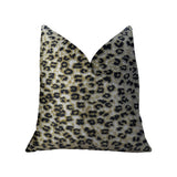 Plutus Brands Plutus Cheeta Handmade Throw Pillow, 12 X 25, Taupe/Black
