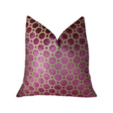 Plutus Brands Plutus Velvet Geo Handmade Throw Pillow, 12 X 20, Magenta/Taupe