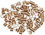 The Beadsmith Tube Crimp Beads, 2.5 x 2.5mm, 100 pieces, Gold Color, Uniform Cylindrical Shape, No Sharp Edges, Designed to Secu