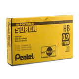 Pentel Super HiPolymer Lead, 0.9mm, Medium, HB, 30 Pieces/Tube, Box of 12 (C29HB)