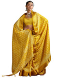 Libas Women'S Silk Blend Saree (16068R_Mustard)