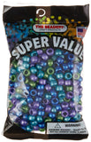 Beadery Pony Beads 6mmX9mm 415/Pkg, Cool Pearl Multicolor