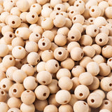 500pcs 8MM Wood Beads Natural Unfinished Round Wooden Loose Beads Wood Spacer Beads for Craft Making Decorations and DIY Crafts