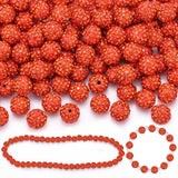 100 Pcs Orange Rhinestone Beads for Jewelry Making, Sparkle Crystal Clay Christmas for Bracelet Baseball Necklace Earring Crafti