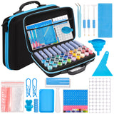 MERATIA Diamond Painting Storage Container, Diamond Art Kits for Adults Stackable Bead Organizer with Carrying Handle, Craft Sto