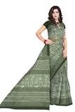 Tamaira Fashion Womens Plain Weave Pure Cotton Saree Without Blouse Piece(2203_Beigeandbottlegreen)