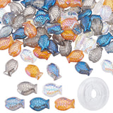 SUNNYCLUE 1 Box 5 Colors Fish Glass Beads Sea Animal Beads Ocean Animals Hawaii Summer Spacer Loose Bead for Jewelry Making Neck