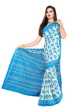 Tamaira Fashion Women'S Pure Cotton Saree Without Blouse Piece (1338_Turquoise_Malmal)