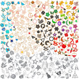 SANNIX 350Pcs Charm for Jewelry Making, Assorted Gold Enamel Charms, Mixed Bulk Tibetan Silver Jewelry Bangle Charm Pendants for