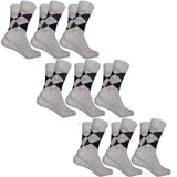 Cotson MenS Diamond Cut Organic Cotton Crew Length Socks (Silver, Pack Of 9)
