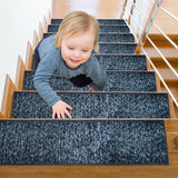 Heavyweight Extra Thick Chenille Stair Treads, Plush Pile Weaving Non-Slip Stair Carpets, Ultra-Soft Staircase Rug for Premium H