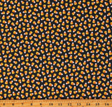 Blank Quilting Cotton Candy Corn Halloween Candies Fall Treats Trick or Treat Hallowishes Black Cotton Fabric Print by The Yard