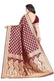 Sugathari Womens Banarasi Saree Pure Kanjivaram Silk Saree Soft New Ladies 2023 Design Wear Pattu Sarees Latest Cotton Party Sari Collections With Blouse Piece For Wedding Sadi (Pari 72 Maroon)