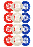 Set of 12 Patriotic Reusable Plastic Paper Plate Holders for 9 Plates, Red White and Blue Patriotic Colors, Perfect for 4th of J